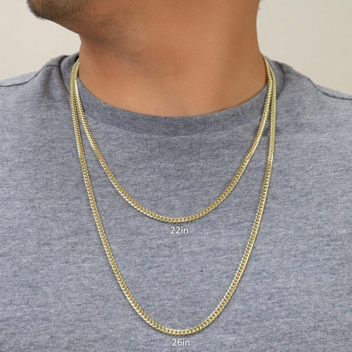 14k Yellow Gold Cuban Link Chain Necklace U889